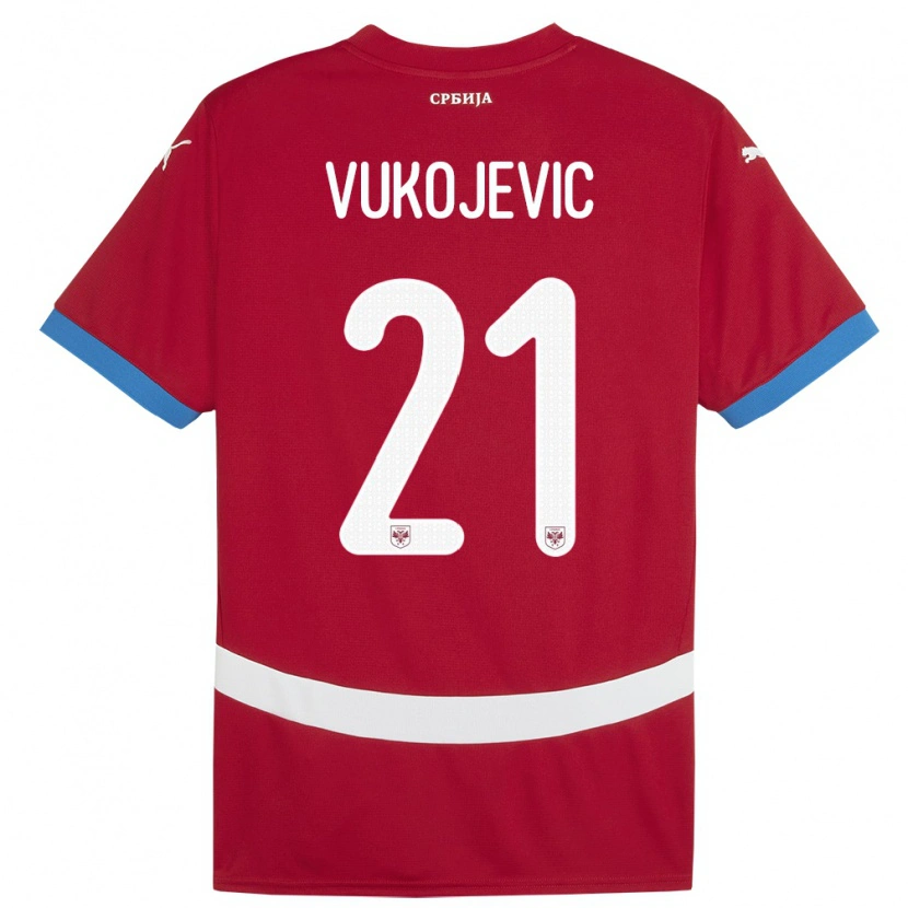 Danxen Kid Serbia Veljko Vukojevic #21 Red Home Jersey 24-26 T-Shirt