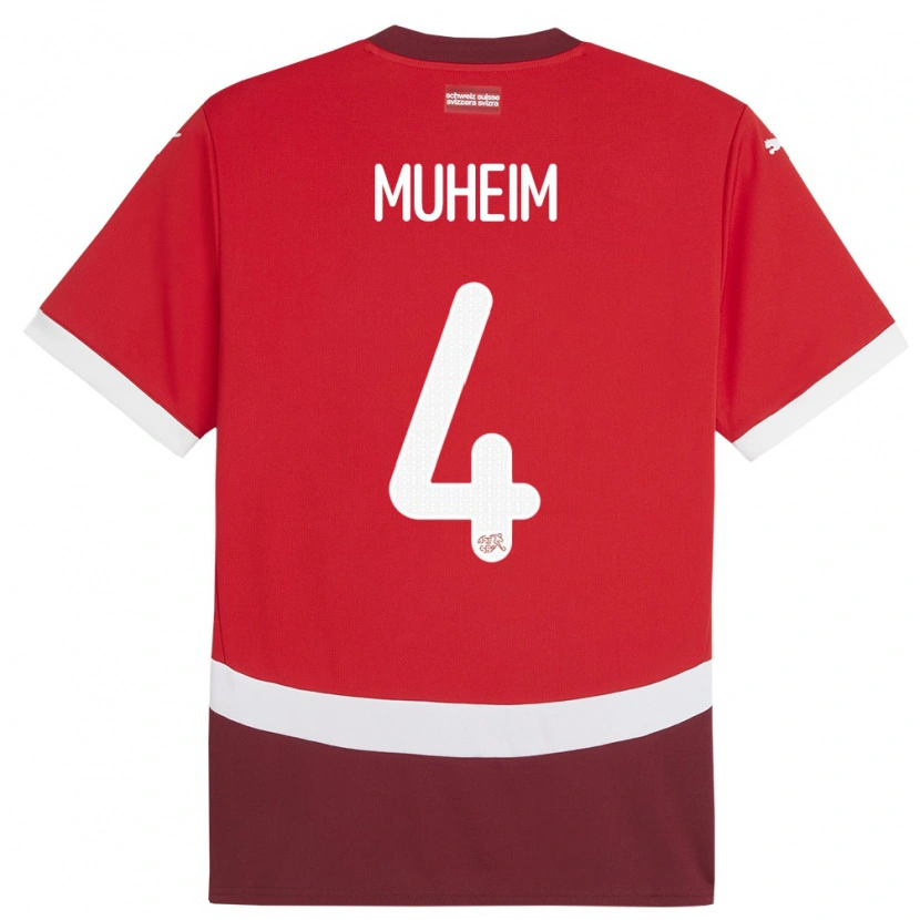 Danxen Kid Switzerland Miro Muheim #4 Red Home Jersey 24-26 T-Shirt