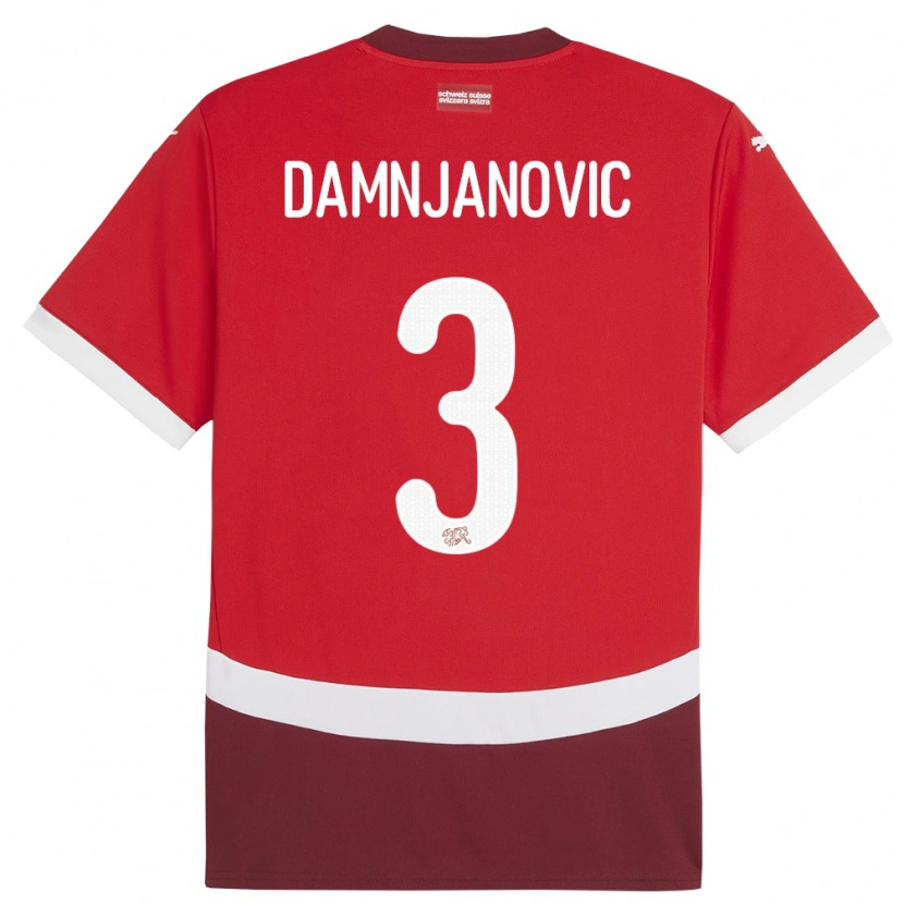 Danxen Kid Switzerland Lazar Damnjanovic #3 Red Home Jersey 24-26 T-Shirt