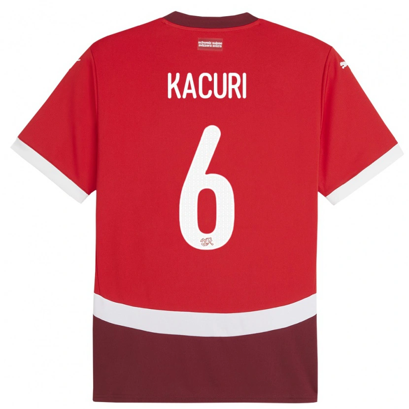 Danxen Kid Switzerland Dion Kacuri #6 Red Home Jersey 24-26 T-Shirt