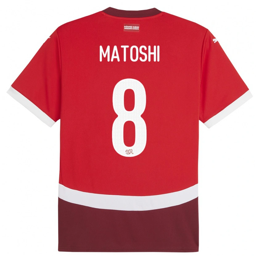 Danxen Kid Switzerland Valmir Matoshi #8 Red Home Jersey 24-26 T-Shirt