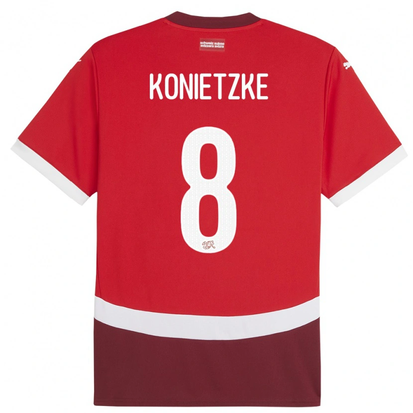 Danxen Kid Switzerland Corsin Konietzke #8 Red Home Jersey 24-26 T-Shirt