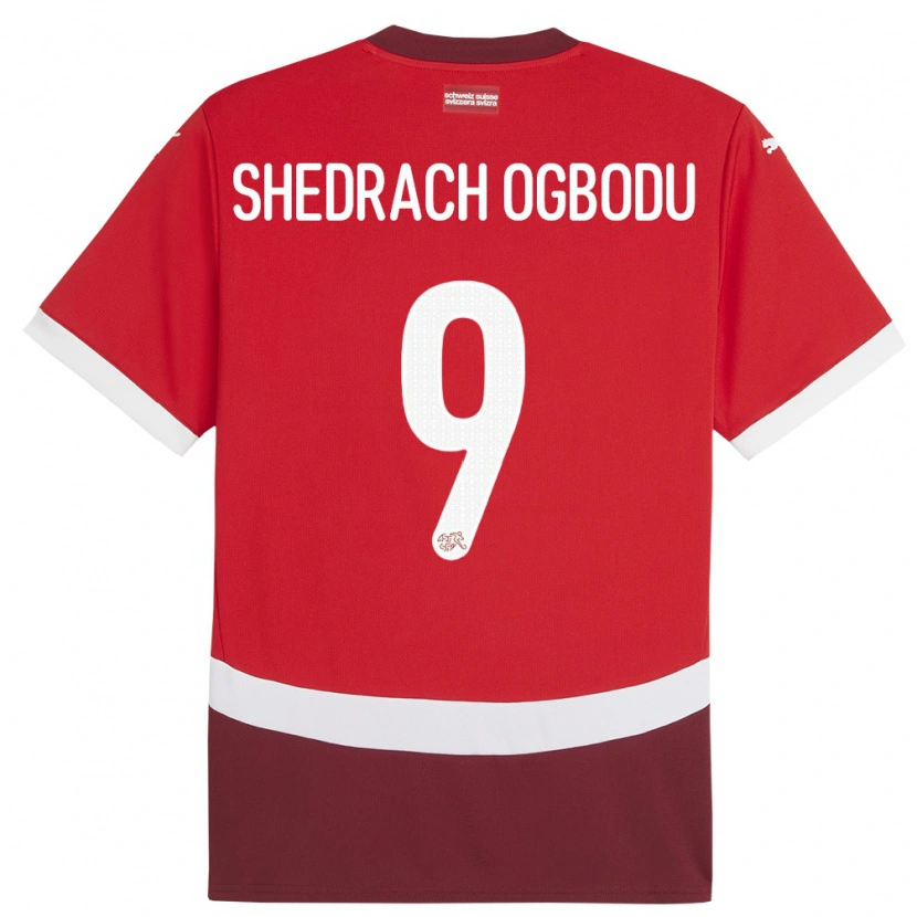 Danxen Kid Switzerland Nathaniel Shedrach Ogbodu #9 Red Home Jersey 24-26 T-Shirt