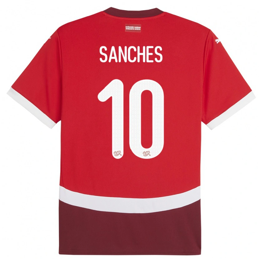 Danxen Kid Switzerland Alvyn Sanches #10 Red Home Jersey 24-26 T-Shirt