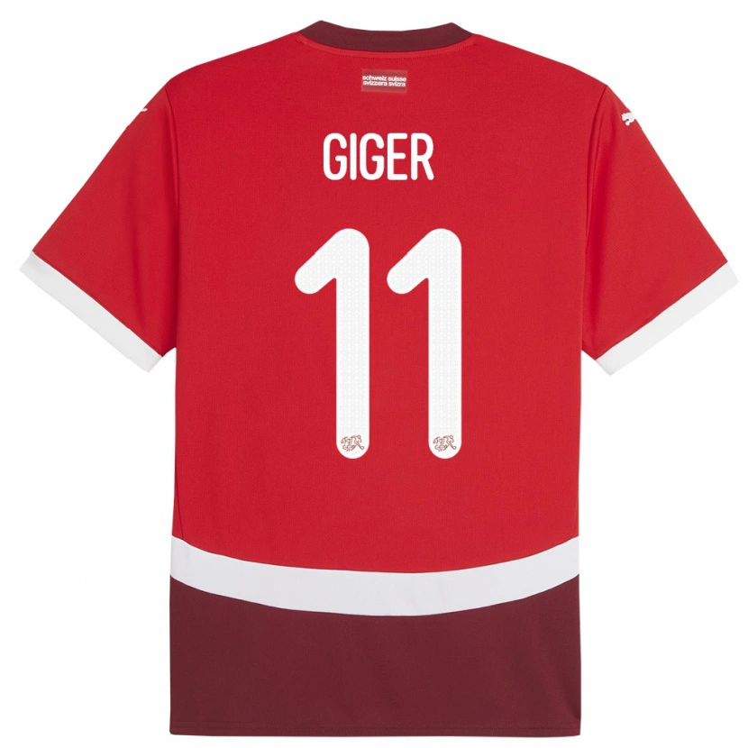 Danxen Kid Switzerland Marc Giger #11 Red Home Jersey 24-26 T-Shirt