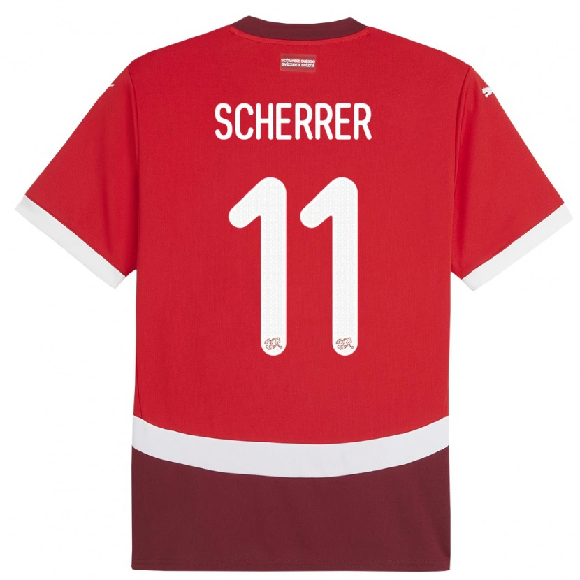 Danxen Kid Switzerland Nevio Scherrer #11 Red Home Jersey 24-26 T-Shirt