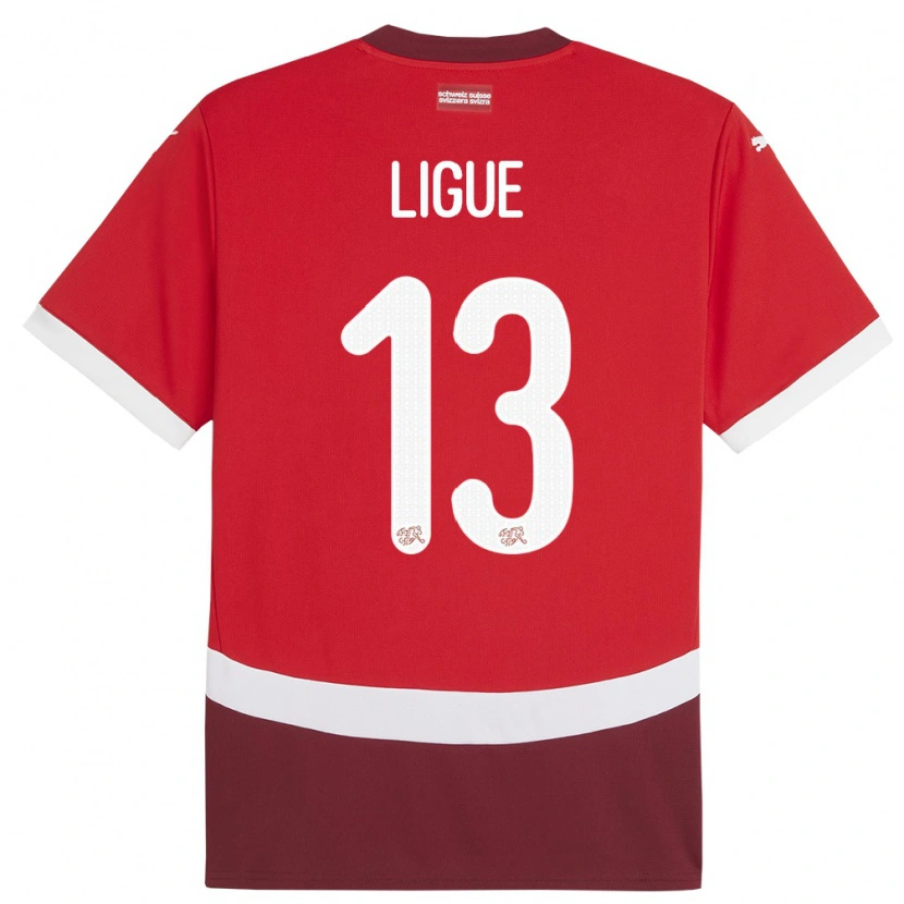 Danxen Kid Switzerland Junior Ligue #13 Red Home Jersey 24-26 T-Shirt