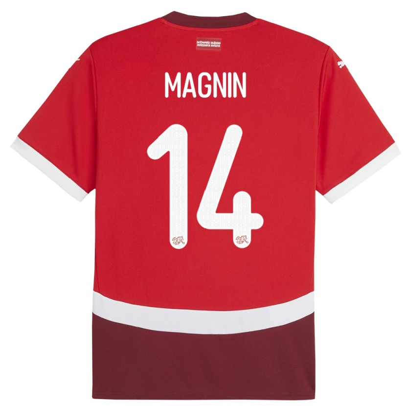 Danxen Kid Switzerland Théo Magnin #14 Red Home Jersey 24-26 T-Shirt