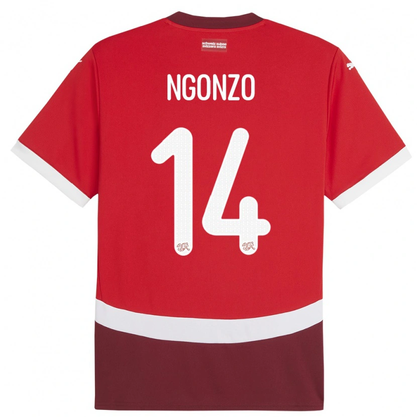 Danxen Kid Switzerland Dircssi Ngonzo #14 Red Home Jersey 24-26 T-Shirt