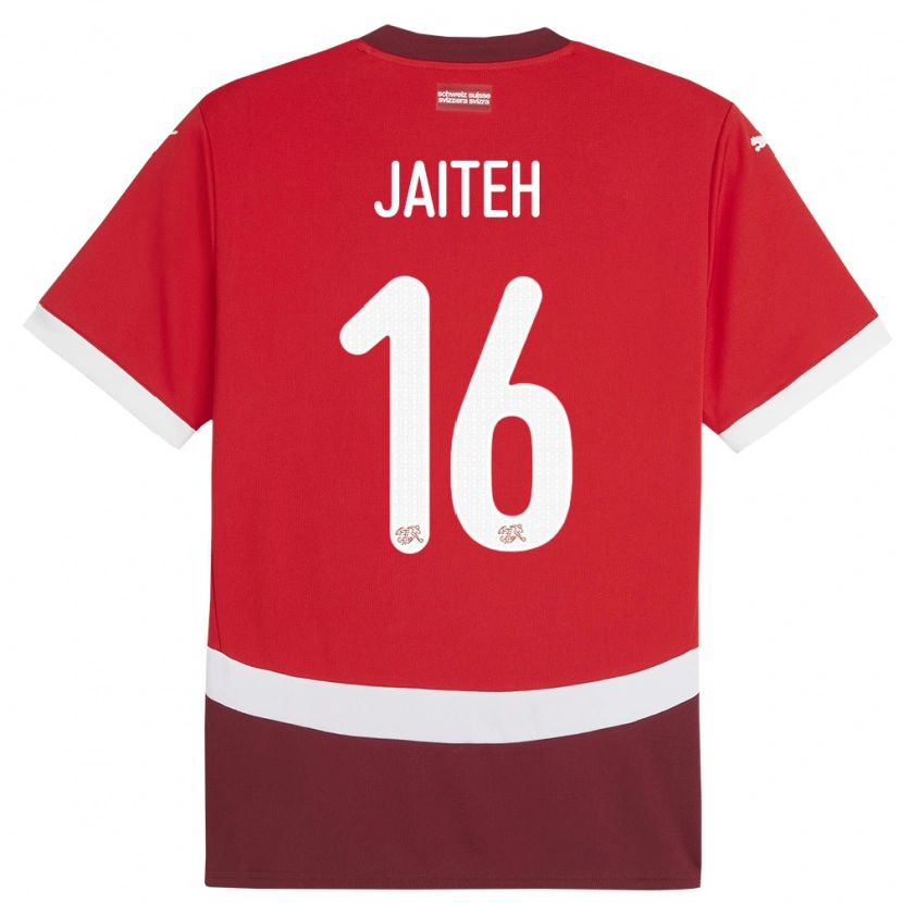 Danxen Kid Switzerland Momodou Jaiteh #16 Red Home Jersey 24-26 T-Shirt