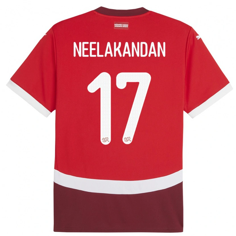 Danxen Kid Switzerland Ranjan Neelakandan #17 Red Home Jersey 24-26 T-Shirt