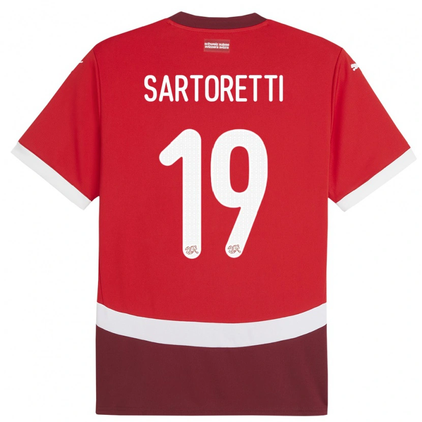 Danxen Kid Switzerland Malko Sartoretti #19 Red Home Jersey 24-26 T-Shirt