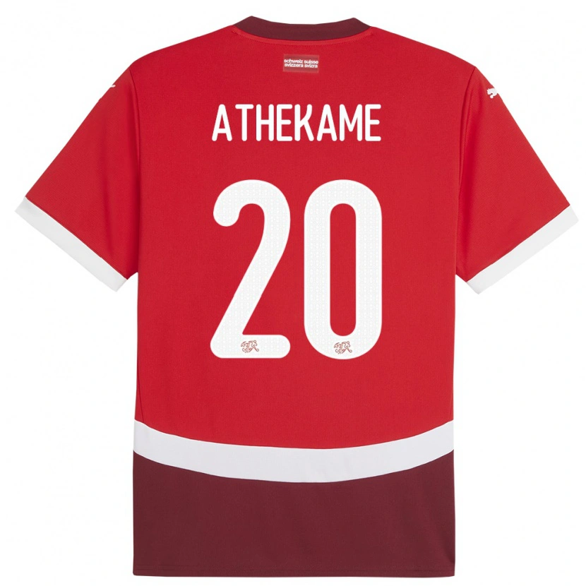 Danxen Kid Switzerland Zachary Athekame #20 Red Home Jersey 24-26 T-Shirt