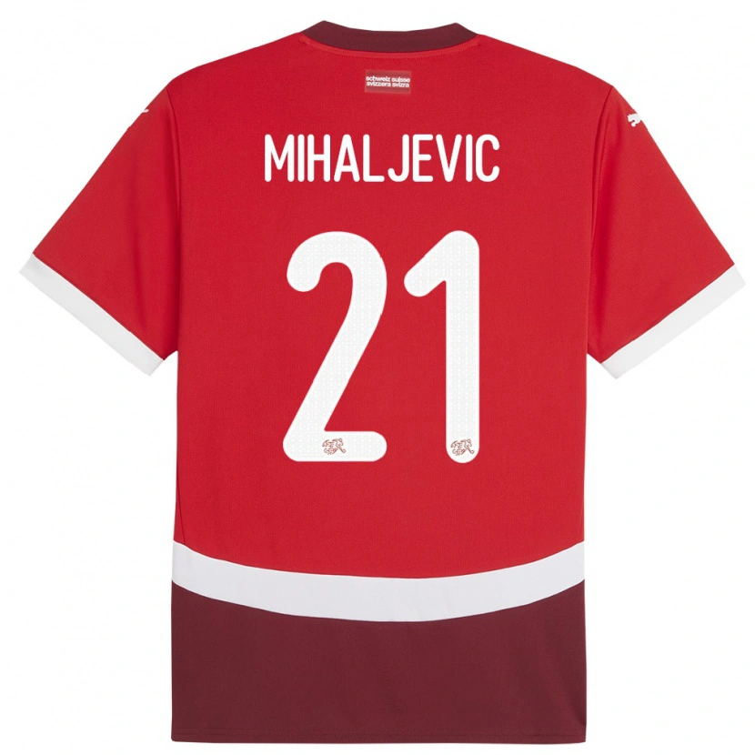 Danxen Kid Switzerland Mark Mihaljevic #21 Red Home Jersey 24-26 T-Shirt