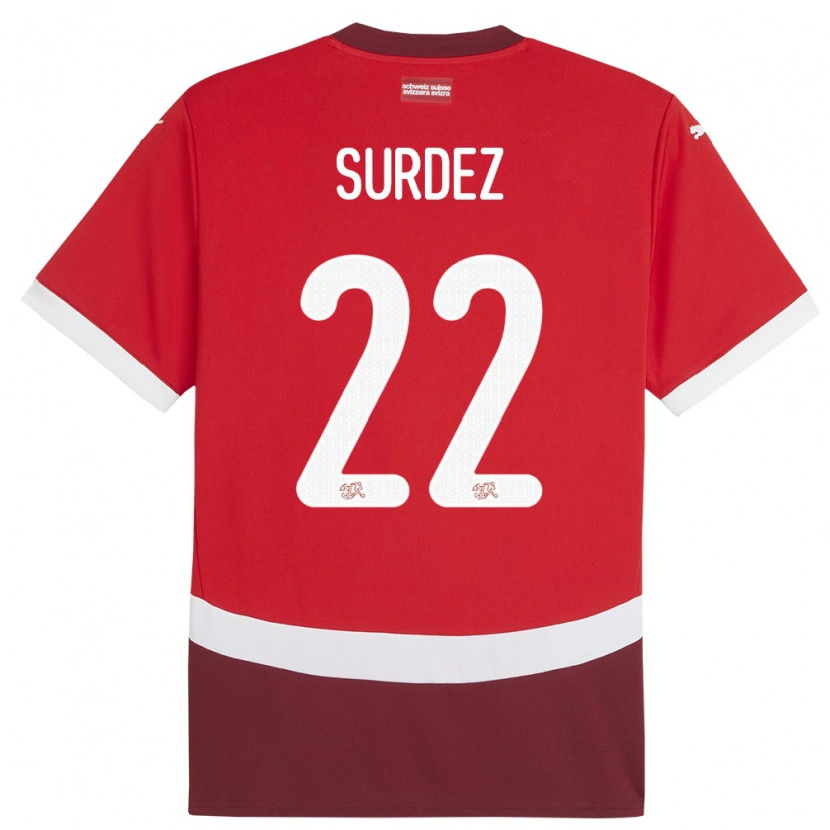 Danxen Kid Switzerland Franck Surdez #22 Red Home Jersey 24-26 T-Shirt