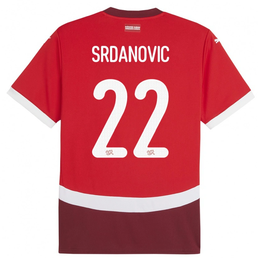 Danxen Kid Switzerland Loun Srdanovic #22 Red Home Jersey 24-26 T-Shirt