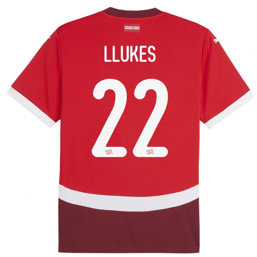 Danxen Kid Switzerland Adrien Llukes #22 Red Home Jersey 24-26 T-Shirt