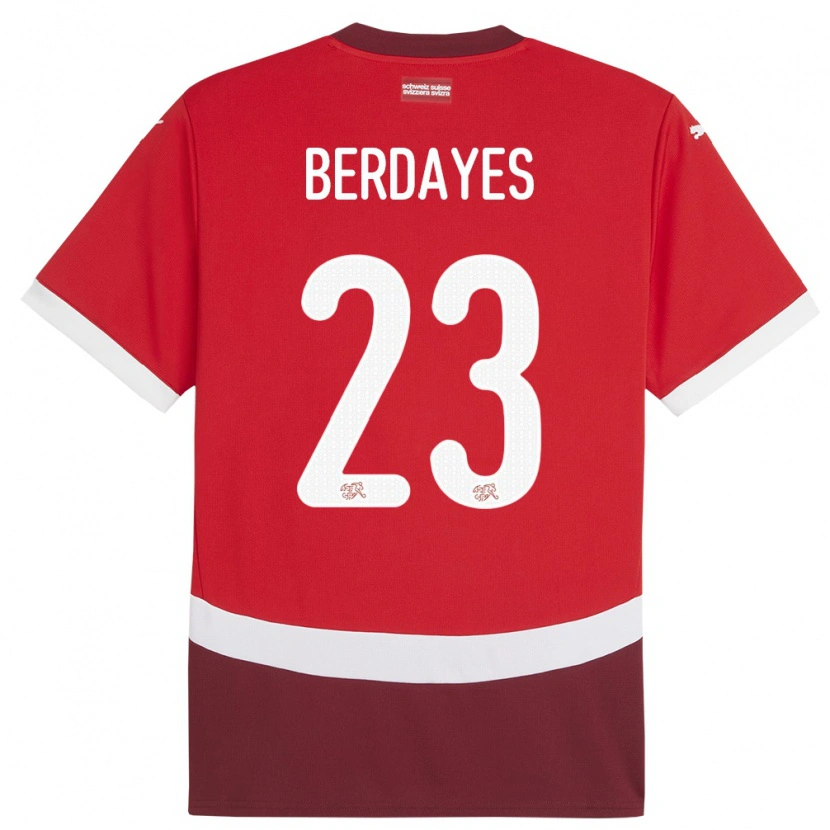 Danxen Kid Switzerland Théo Berdayes #23 Red Home Jersey 24-26 T-Shirt