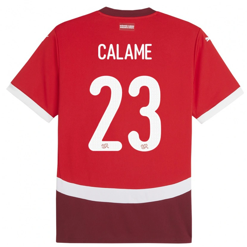 Danxen Kid Switzerland Marouane Calame #23 Red Home Jersey 24-26 T-Shirt