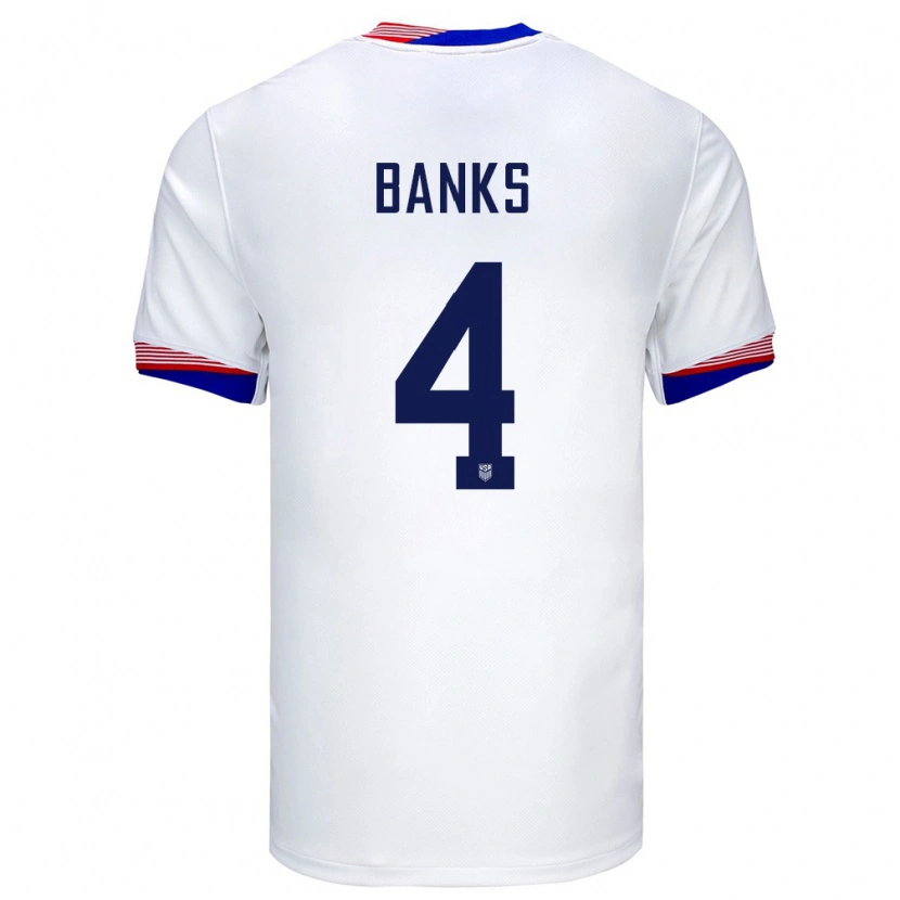 Danxen Kid United States Noahkai Banks #4 White Home Jersey 24-26 T-Shirt