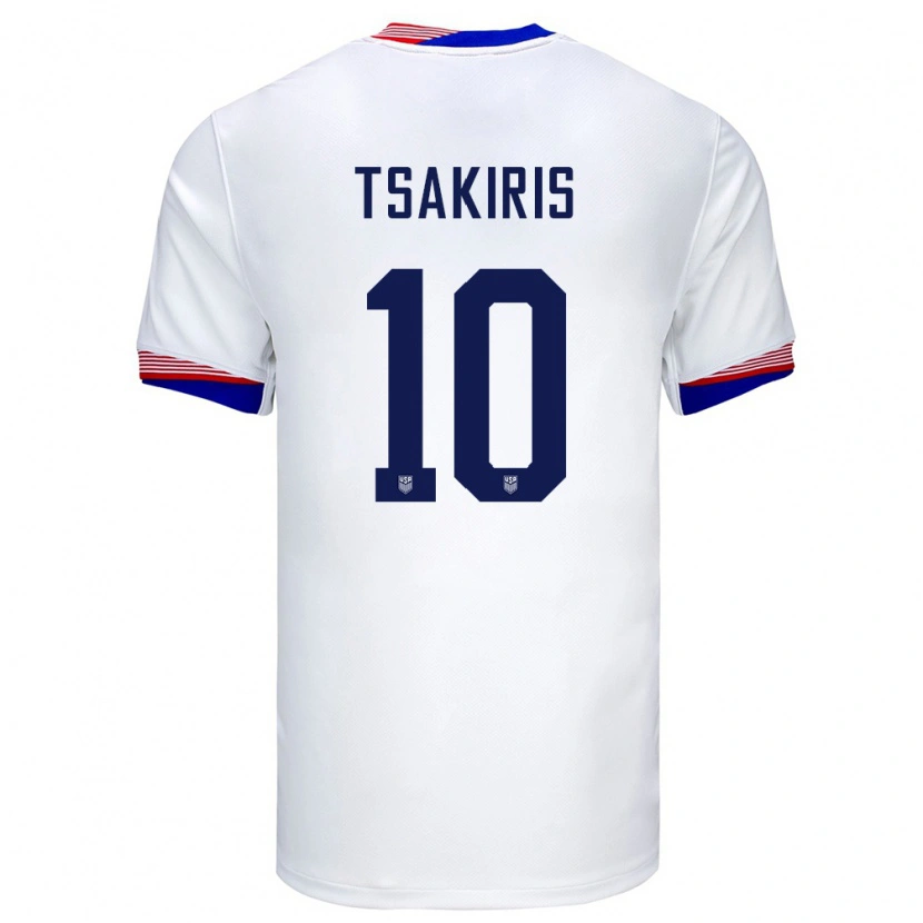 Danxen Kid United States Niko Tsakiris #10 White Home Jersey 24-26 T-Shirt