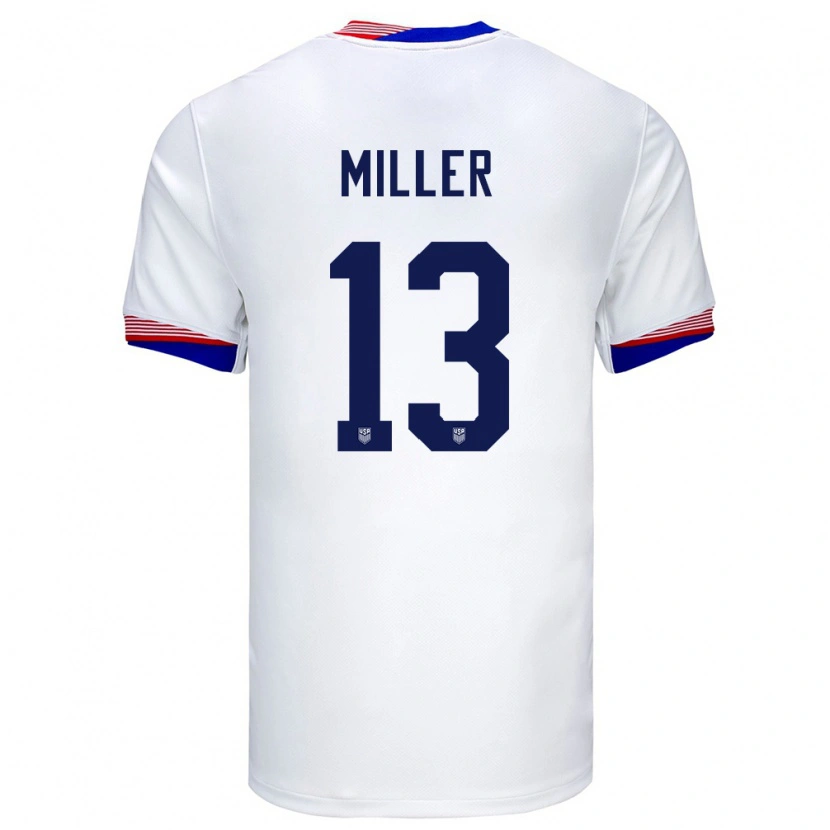 Danxen Kid United States Peyton Miller #13 White Home Jersey 24-26 T-Shirt