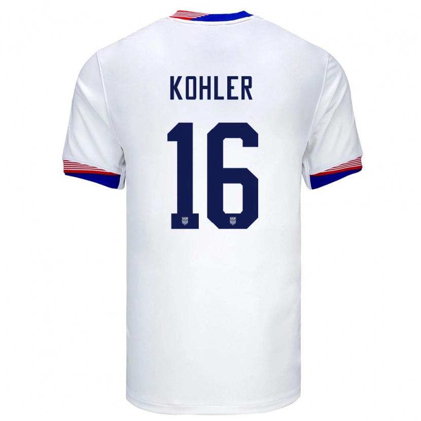 Danxen Kid United States Ethan Kohler #16 White Home Jersey 24-26 T-Shirt