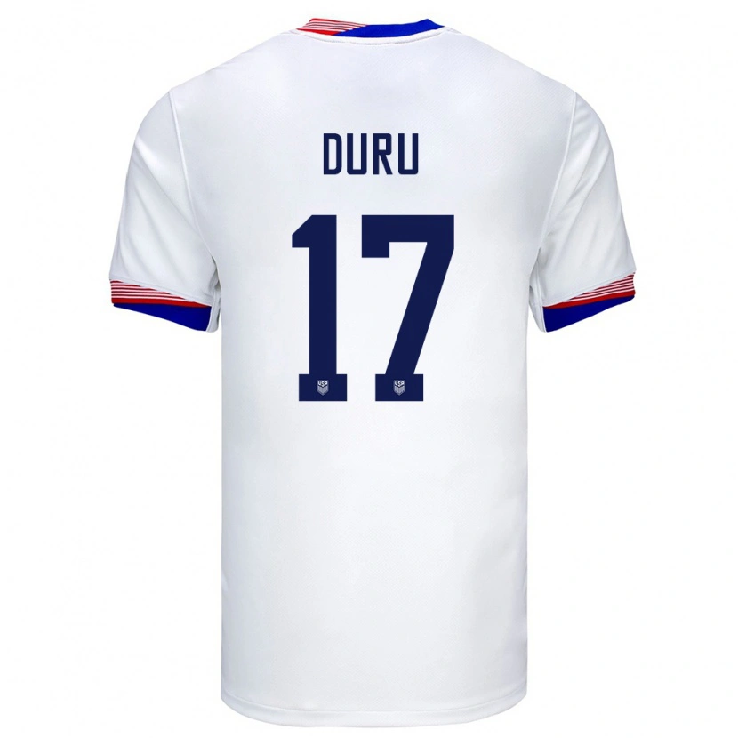 Danxen Kid United States Leo Duru #17 White Home Jersey 24-26 T-Shirt