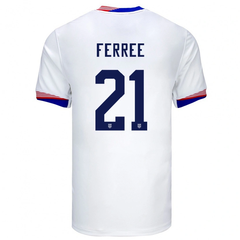 Danxen Kid United States Duran Ferree #21 White Home Jersey 24-26 T-Shirt