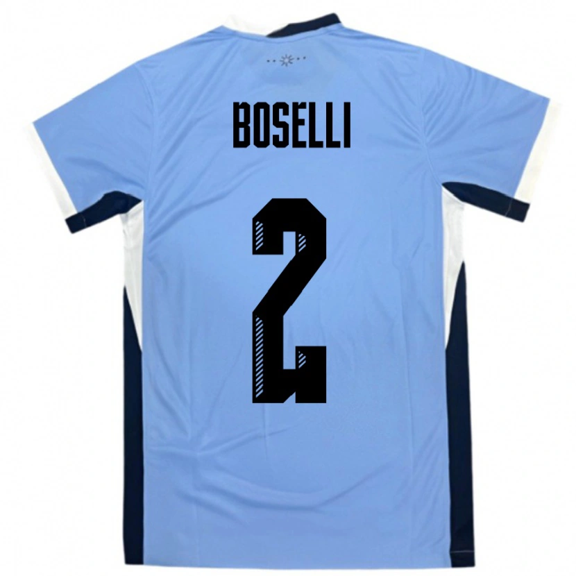 Danxen Kid Uruguay Sebastián Boselli #2 White Black Home Jersey 24-26 T-Shirt