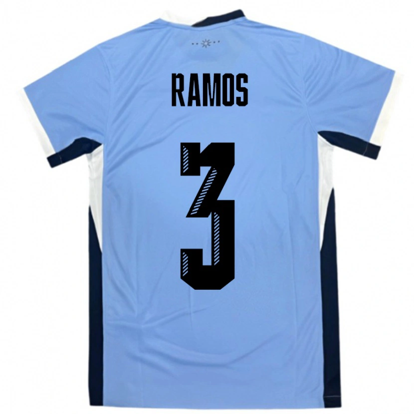 Danxen Kid Uruguay Nicolás Ramos #3 White Black Home Jersey 24-26 T-Shirt