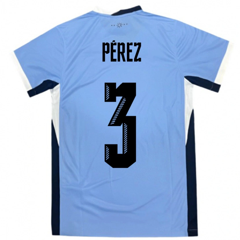 Danxen Kid Uruguay Nicolás Pérez #3 White Black Home Jersey 24-26 T-Shirt