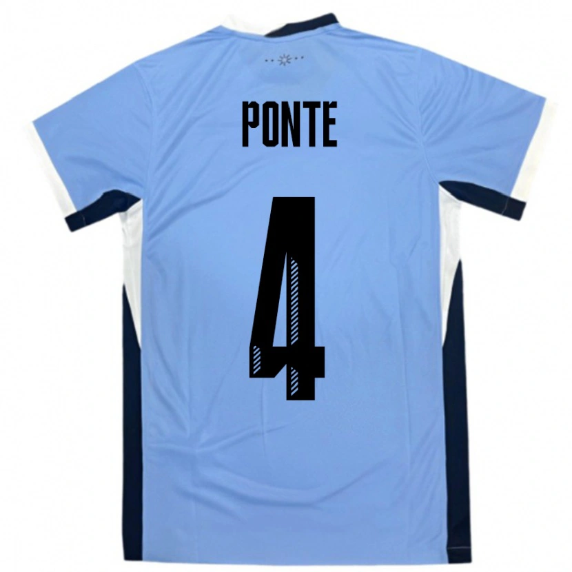 Danxen Kid Uruguay Mateo Ponte #4 White Black Home Jersey 24-26 T-Shirt