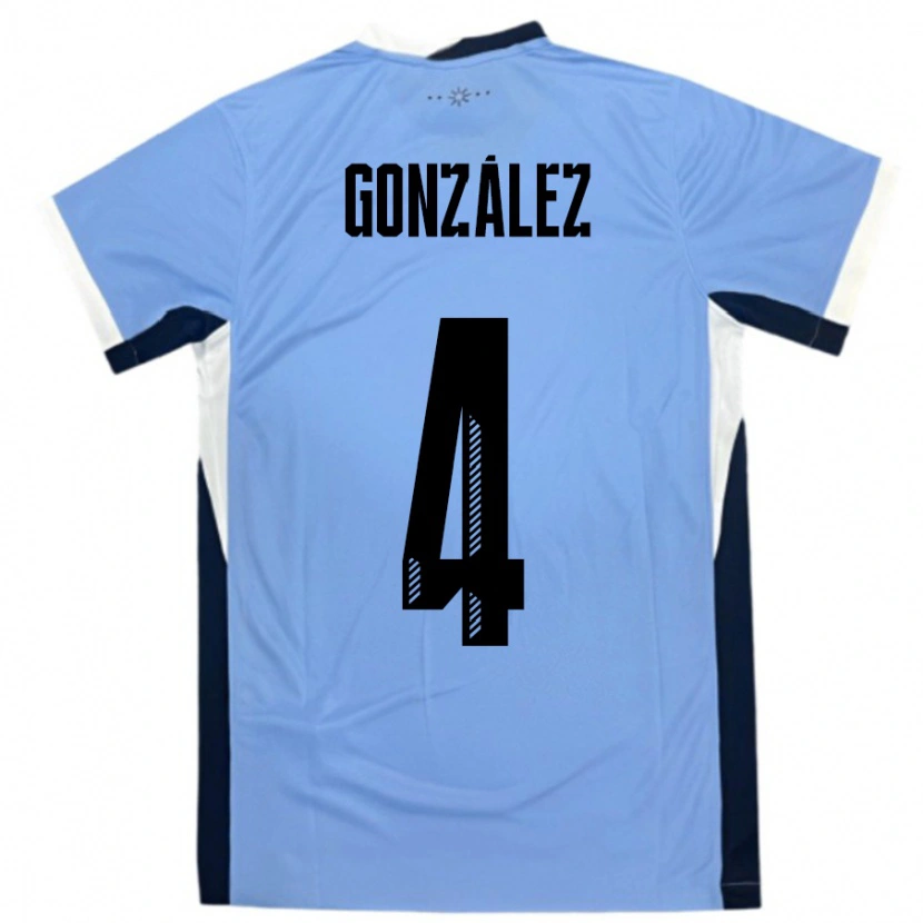 Danxen Kid Uruguay Facundo González #4 White Black Home Jersey 24-26 T-Shirt