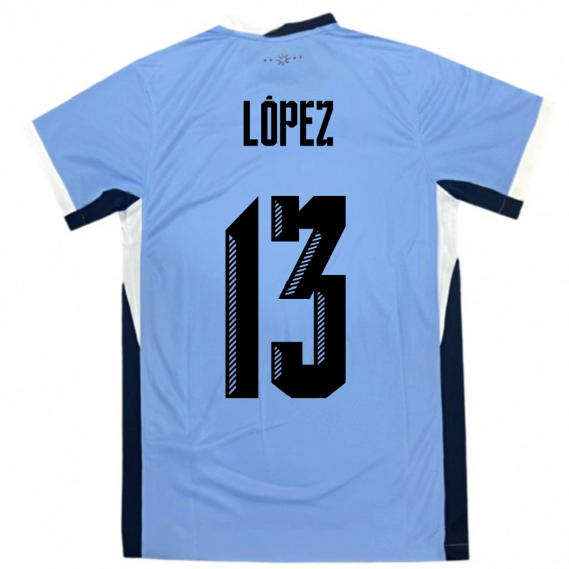 Danxen Kid Uruguay Nahuel López #13 White Black Home Jersey 24-26 T-Shirt