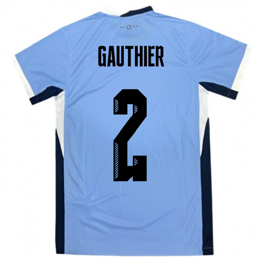 Danxen Kid Uruguay Valentin Gauthier #2 White Black Home Jersey 24-26 T-Shirt