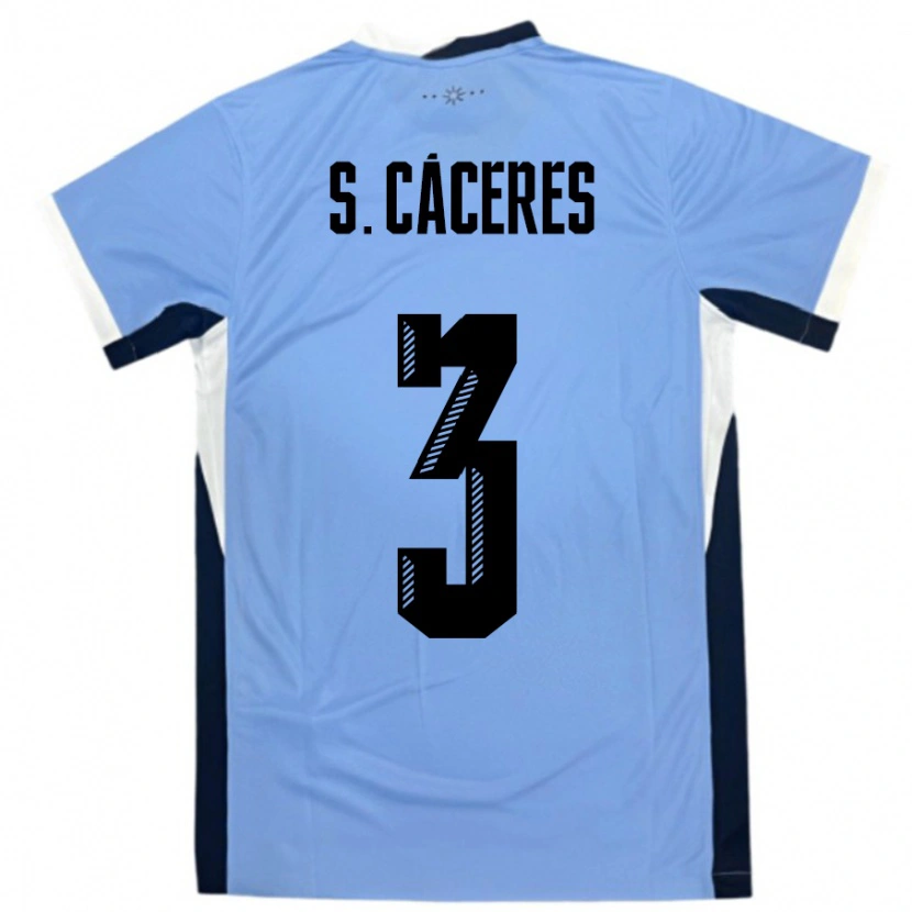 Danxen Kid Uruguay Sebastian Caceres #3 White Black Home Jersey 24-26 T-Shirt