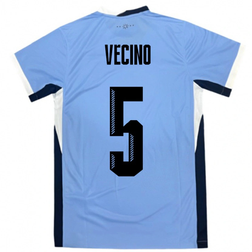 Danxen Kid Uruguay Matias Vecino #5 White Black Home Jersey 24-26 T-Shirt