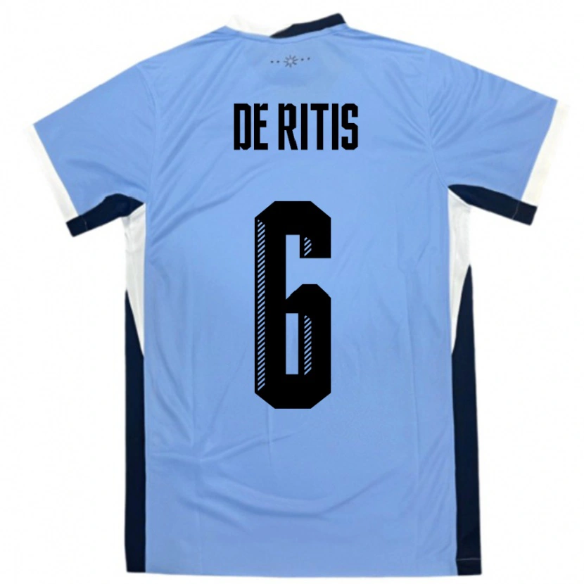 Danxen Kid Uruguay Mathias De Ritis #6 White Black Home Jersey 24-26 T-Shirt