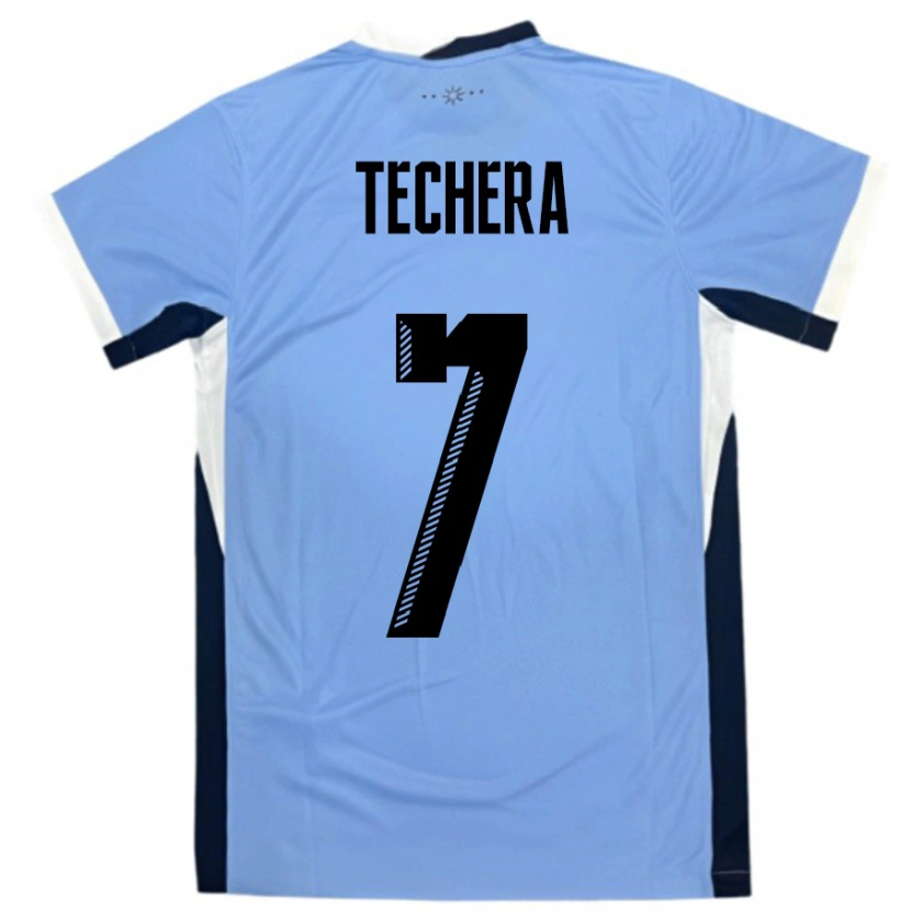 Danxen Kid Uruguay Facundo Techera #7 White Black Home Jersey 24-26 T-Shirt