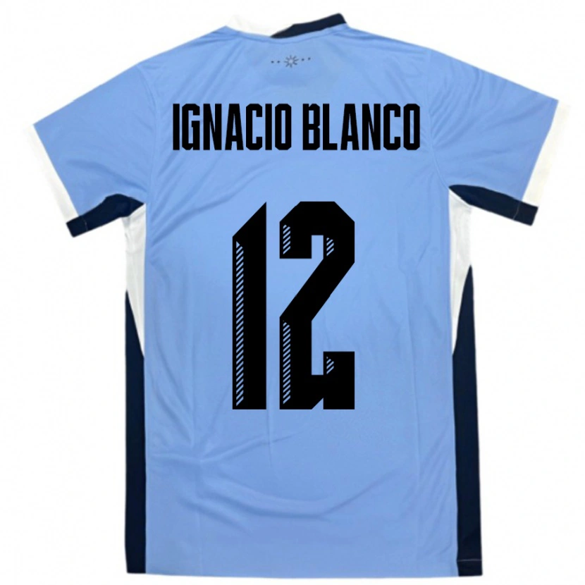 Danxen Kid Uruguay Juan Ignacio Blanco #12 White Black Home Jersey 24-26 T-Shirt