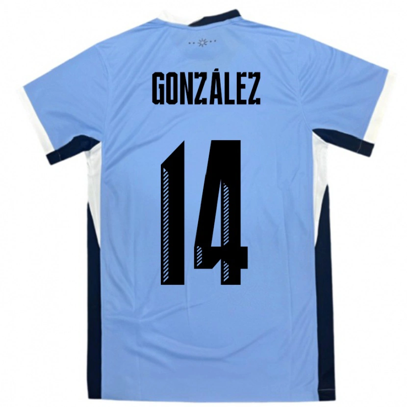 Danxen Kid Uruguay Pilar Gonzalez #14 White Black Home Jersey 24-26 T-Shirt