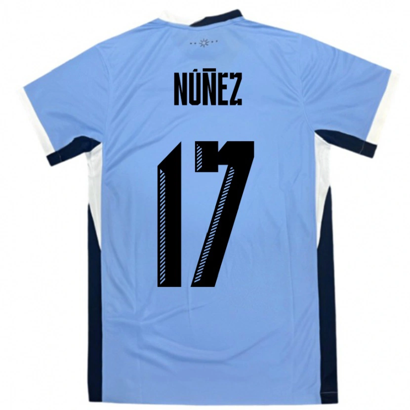 Danxen Kid Uruguay Facundo Nunez #17 White Black Home Jersey 24-26 T-Shirt