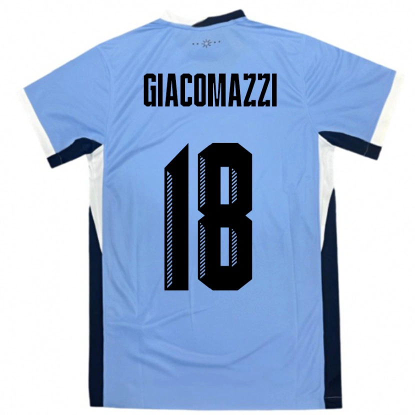 Danxen Kid Uruguay Sebastian Giacomazzi #18 White Black Home Jersey 24-26 T-Shirt