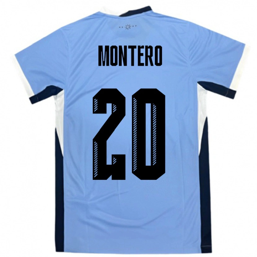 Danxen Kid Uruguay Alfonso Montero #20 White Black Home Jersey 24-26 T-Shirt