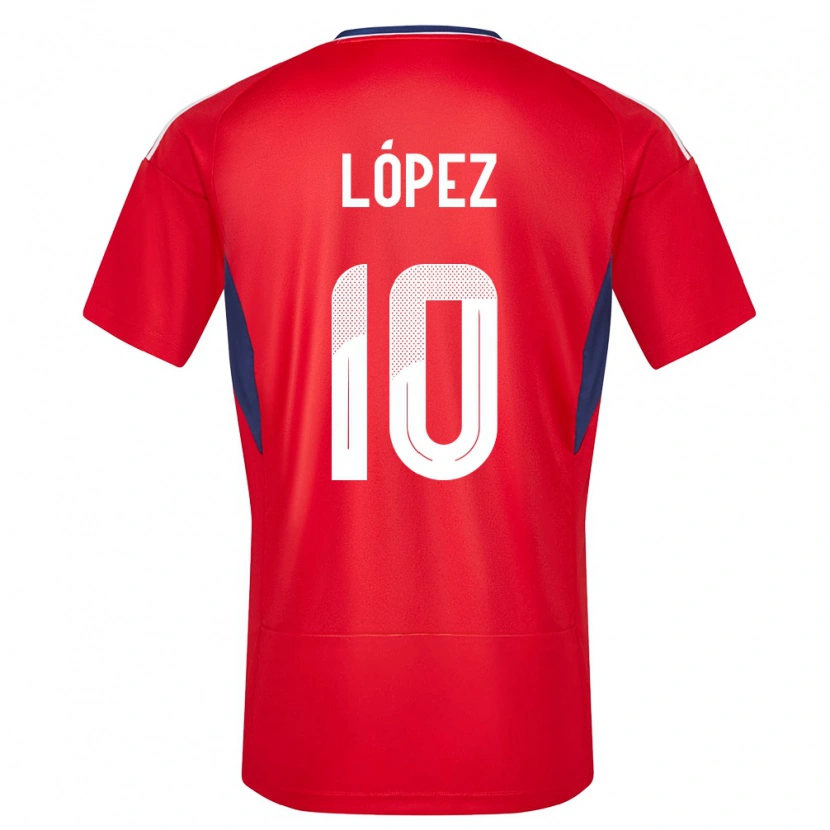 Danxen Kid Costa Rica Sebastián López #10 Red Home Jersey 24-26 T-Shirt