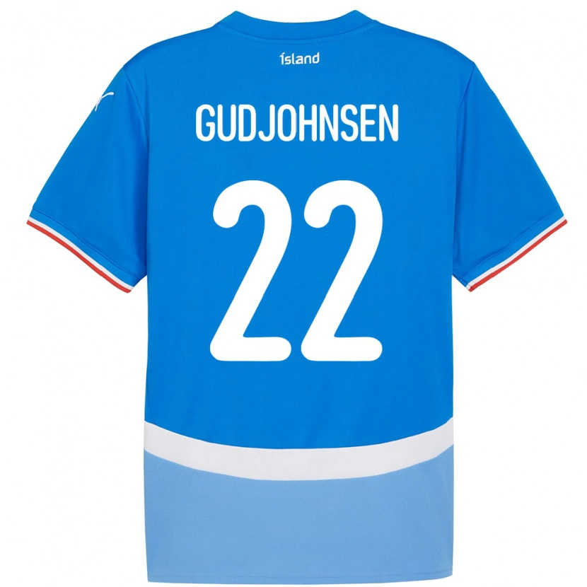 Danxen Kid Iceland Andri Gudjohnsen #22 Blue Home Jersey 24-26 T-Shirt