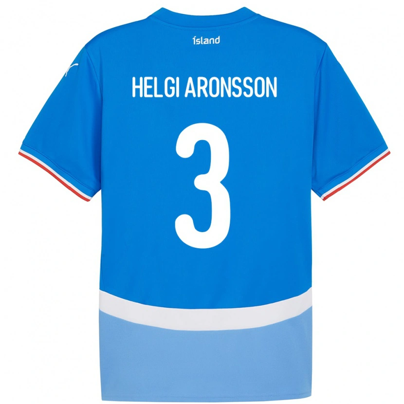 Danxen Kid Iceland Davíd Helgi Aronsson #3 Blue Home Jersey 24-26 T-Shirt