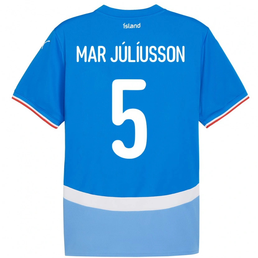 Danxen Kid Iceland Júlíus Mar Júlíusson #5 Blue Home Jersey 24-26 T-Shirt