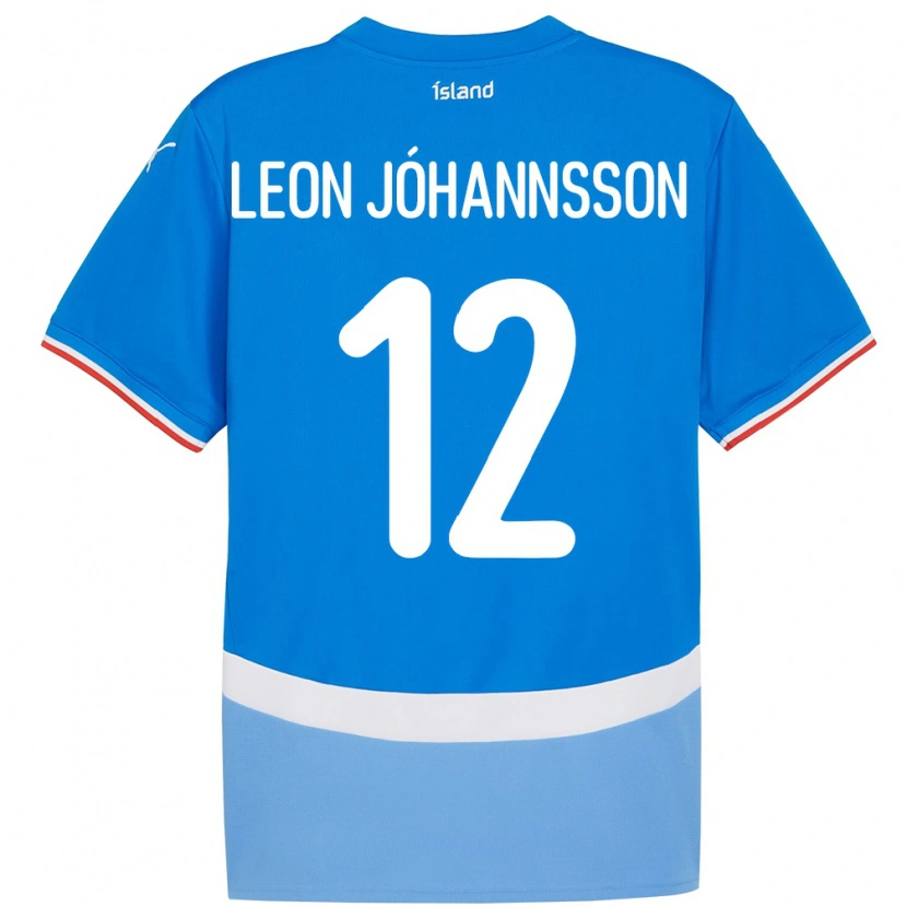 Danxen Kid Iceland Marten Leon Jóhannsson #12 Blue Home Jersey 24-26 T-Shirt